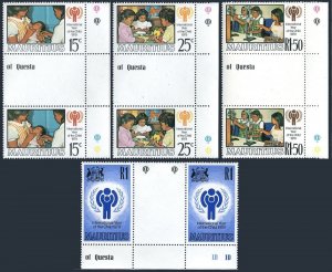 Mauritius 488-492 gutter,MNH. Mi 484-488. IYC-1979.Vaccination, Playing,Students