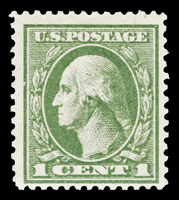 Scott 536 1919 1c Washington Offset Mint F-VF OG LH Cat $20