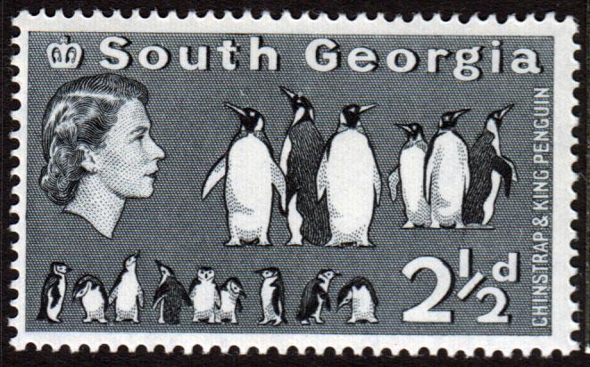 South Georgia QEII 1963 2.5d Black SG4 Mint Lightly Hinged