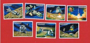 Paraguay  #1232-1238   MVFLH OG    Moon Landing     Free S/H