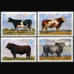 ZAMBIA 1987 - Scott# 418-21 Food Day-Cattle Set of 4 NH