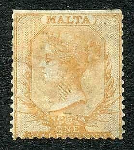 Malta SG3 1/2d Pale Buff No Wmk Mint (part gum) Cat 850 pounds