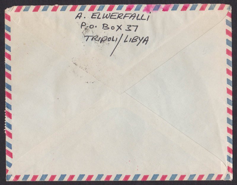 LIBYA - 1970 AIR MAIL ENVELOPE TO CANADA WITH STAMPS