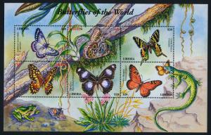 Liberia MNH Butterflies of the world, Flowers