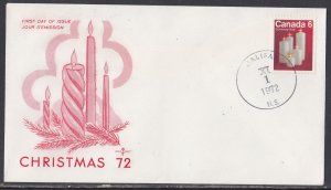 Canada Scott 606 FDC - Christmas 1972