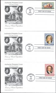 #3854-56 Lewis and Clark Ashley FDC Set