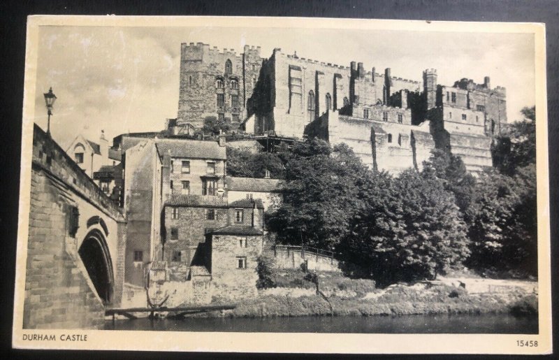 1958 Darlington England RPPC Postcard Cover To Brighton Durham Castle View