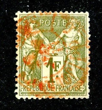 `1876 France  Sc # 76 used  cv. $10 ( 2249 WX )