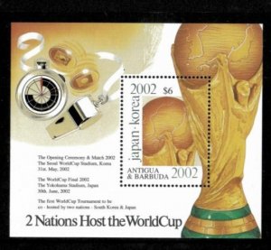 Antigua 2001 - World Cup Soccer - Souvenir Stamp Stamp - Scott #2535 - MNH