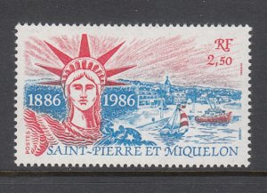 ST. PIERRE & MIQUELON SC# 477 STATUE OF LIBERTY 1886-1986 - MNH