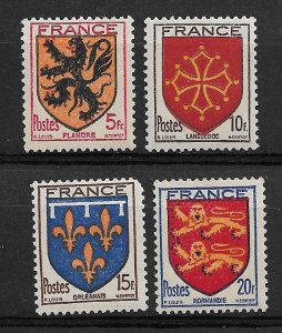 1944 France 467-70 Coat of Arms C/S of 4 MNH