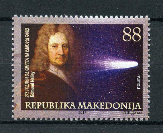 Macedonia 2017 MNH Edmund Halley Halley's Comet 1v Set Astronomy Space Stamps