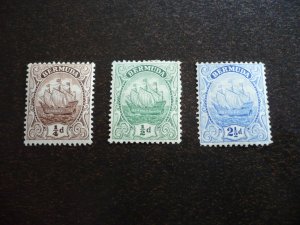 Stamps - Bermuda - Scott# 40,41,44 - Mint Hinged Part Set of 3 Stamps