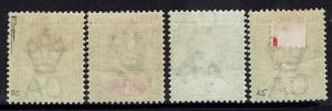 LEEWARD ISLANDS 1902 KEVII 1/2D 1D 2D AND 6D WMK CROWN CA