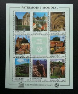 Togo UNESCO 50th Anniversary 1995 Heritage Tourism (sheetlet) MNH