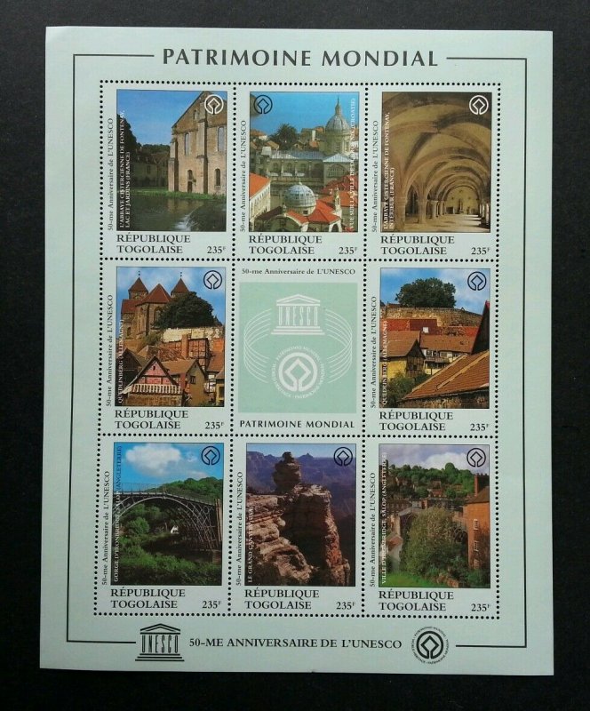 Togo UNESCO 50th Anniversary 1995 Heritage Tourism (sheetlet) MNH