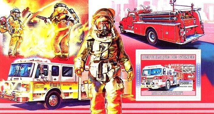 Guinea 2006 MNH - Vehicules Americaines D'Incendie - YT 432, Mi 4450/BL1064