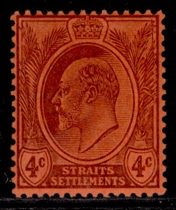 MALAYSIA - Straits Settlements EDVII SG125, 4c purple/red, M MINT. Cat £16.