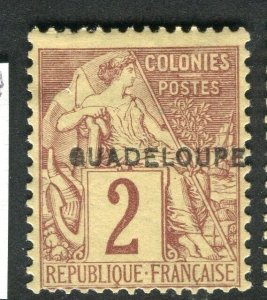 FRENCH COLONIES; GUADELOUPE 1890s classic Optd. issue Mint hinged 2c.