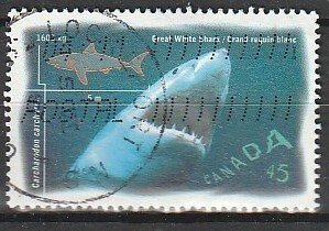 1997 Canada - Sc 1641 - used VF -1 single - Ocean fish - Great White Shark