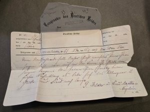 1879 German Telegram Form Telegraphie Des Deutschen Reichs Original