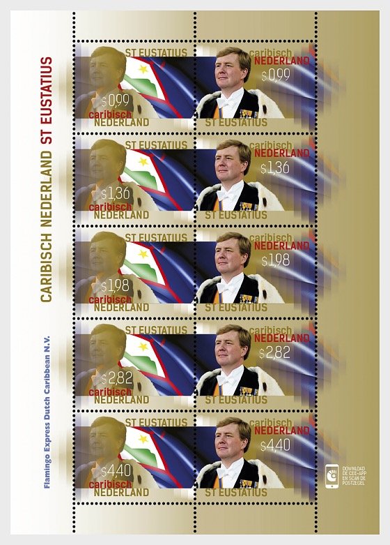 Stamps Caribbean Netherlands 2015. - King Stamp 2015 (St. Estatius) - Sheet