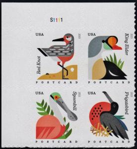 SC#4991-94 (35¢) Coastal Birds PB: UL #S1111 (2015) MNH