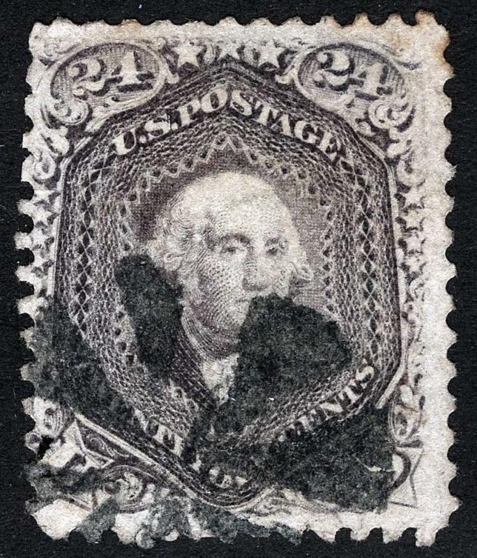 US Sc 78a Greyish Lilac 24¢ Circle of Wedges Cancel