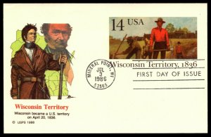 Scott UX113 14 Cents Wisconsin Postcard Fleetwood FDC - Unaddressed