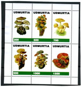 Udmurtia 1998 (Russia local) MUSHROOMS Sheet Perforated Mint (NH)