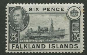 Falkland Is - Scott 102 - KGVI Definitive -1949- MH - Single 6p Stamp