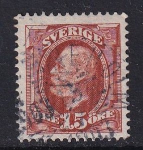 Sweden   #59   used  1896  Oscar II  15o