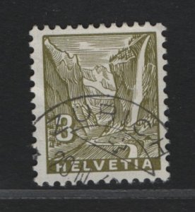 Switzerland  #219  used  1934  Staubbach falls 3c