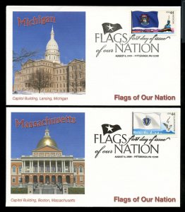 US 4293-4302 Flags of our Nation 2009 UA set of 10 Fleetwood Cachet FDC DP