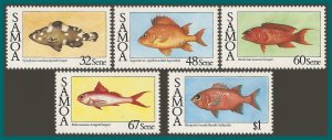 Samoa 1986 Fish, MNH #680-684,SG736-SG740
