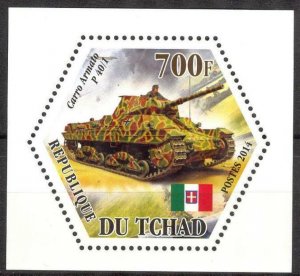 Chad 2014 Military Tanks (1) Italy MNH Cinderella !