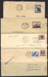 SOUTH AFRICA-PALESTINE 1950-60s FOUR COVERS TO JERUSALEM, JORDAN DIFFERENT TOWNS