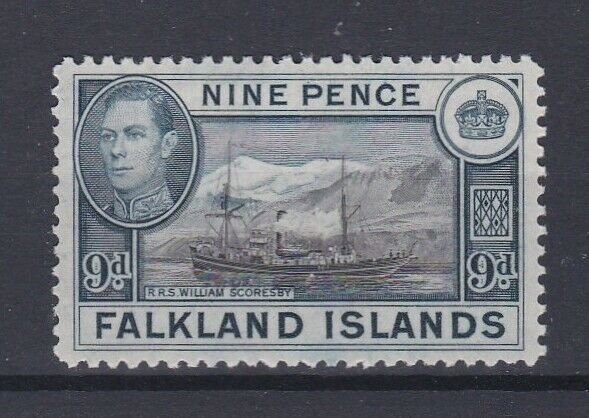 FALKLAND ISLANDS  1938 - 50 SG  157  9D BLACK & GREY BLUE MH