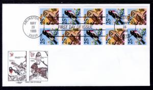 US 2285b Owl and Grosbeak Booklet Pane Artmaster U/A FDC