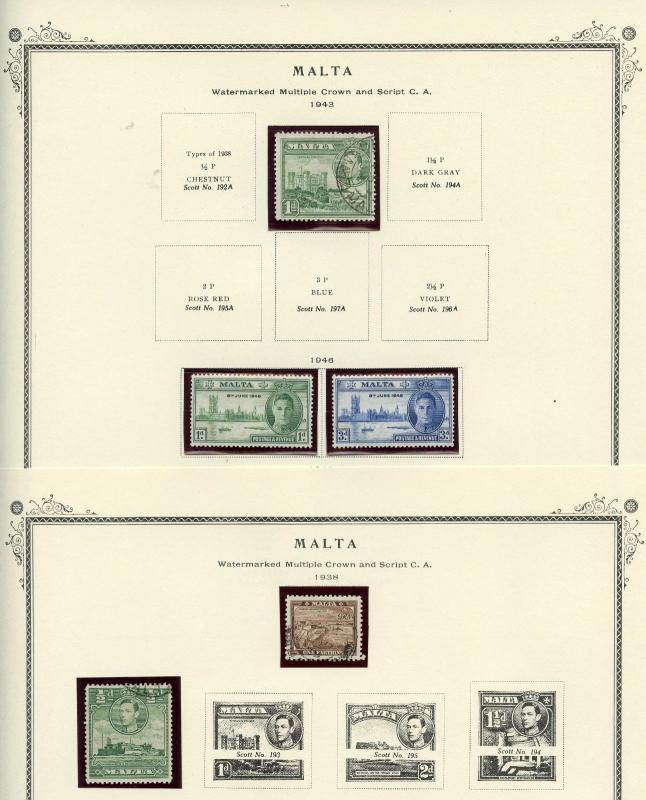 Malta Collection on Scott Specialty Pages