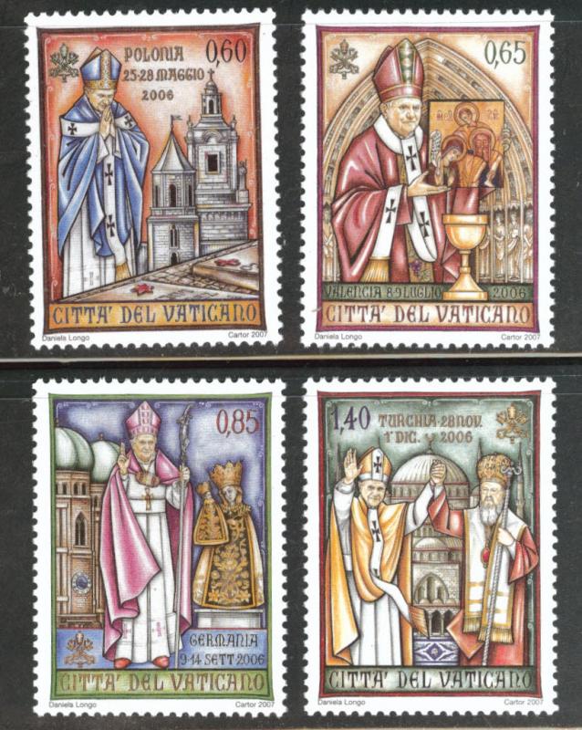 VATICAN  Scott 1366-1369 MNH** 2007 Pope Benedict travels set