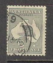 AUSTRALIA Sc# 45 USED F Kangaroo & Map WMK 10 Die I