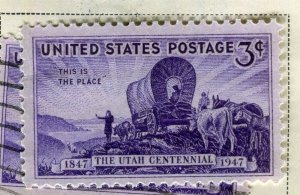 USA; 1947-48 early Commemorative Series Mint hinged 3c. value, Utah