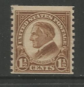 U.S, 598, MINT HINGED, COIL STAMPS, PORTRAIT OF HARDING
