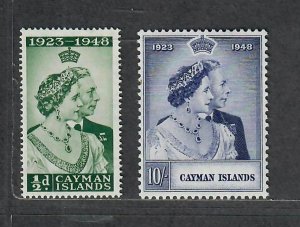 Cayman Islands Sc#116-117 M/VLH/VF, Silver Wedding, Cv. $25.25