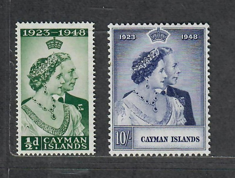 Cayman Islands Sc#116-117 M/VLH/VF, Silver Wedding, Cv. $25.25