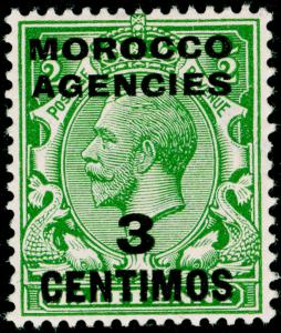 MOROCCO AGENCIES SG128, 3c on ½d green, LH MINT.