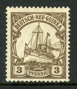 Germany 1914 New Guinea 3pf Brown Yacht Watermark Scott # 20 Mint E355