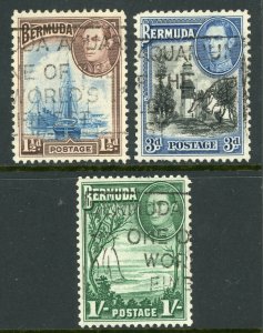 British Bermuda Scott 119, 121A, 122 VFU V638