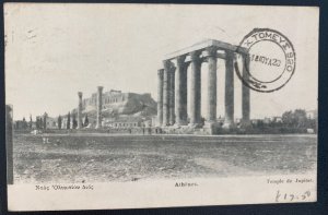 1920 Greece RPPC Postcard Cover To Americana embassy Turkey Jupiter Temple